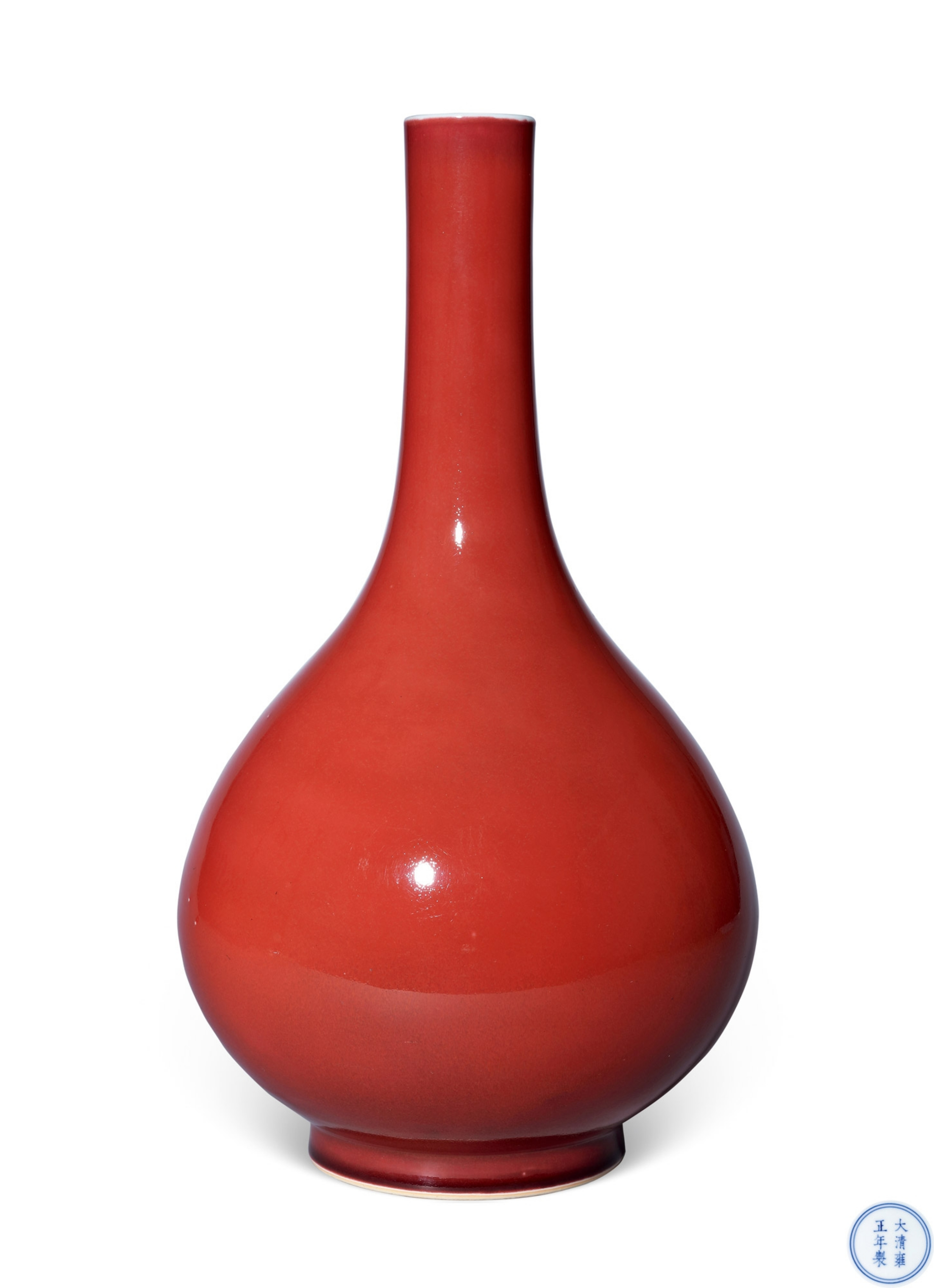  清雍正 霁红釉大胆式瓶