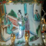 清 开光人物花鸟胆瓶