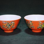 红釉 暗八仙手杯（对） - Image 2