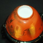 民国 景德镇 珊瑚红 松鹤金彩小碗 （6只） - Image 7