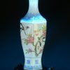 景德镇 蛋壳瓷 花鸟纹六方瓶