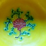 明 弘治 鸡油黄釉绿彩法华彩龙凤纹折腰花口碗 - Image 8