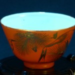 民国 景德镇 珊瑚红 松鹤金彩小碗 （6只） - Image 44