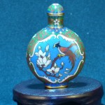 鼻烟壶 玉兰绶带鸟开光景泰蓝 - Image 5