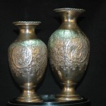 錾银 开光缠枝花鸟纹银瓶 （2） - Image 5