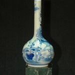 清  花草纹青花长颈瓶 - Image 7