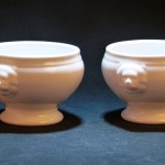 清 北京奶白琉璃双狮耳香炉簋式炉铺首耳炉 - Image 7