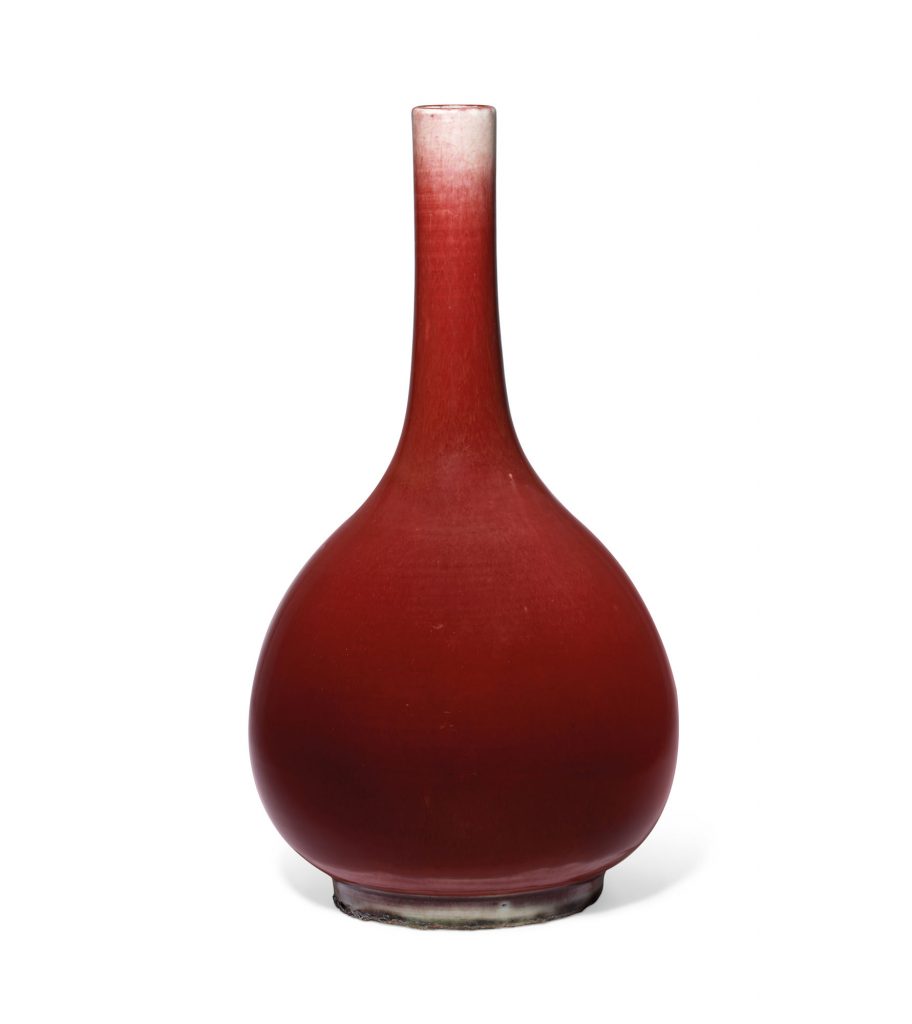 清十八世紀 紅釉膽瓶