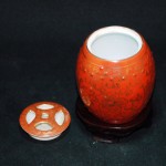 民国 珊瑚红釉描金缠枝花卉小罐 - Image 6