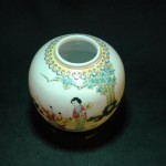 晚清 五彩婴戏图姜罐