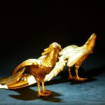 日本 Masatsune Kimura bronze 绶带鸟稚鸡铜雕摆件（对） - Image 4