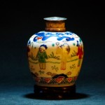 大明成化 五彩斗彩人物纹姜罐 - Image 12