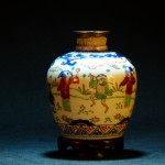 大明成化 五彩斗彩人物纹姜罐 - Image 9
