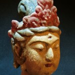 北魏北齐 彩绘木雕佛头 - Image 18