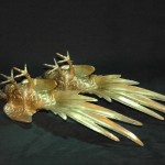 日本 Masatsune Kimura bronze 绶带鸟稚鸡铜雕摆件（对） - Image 10