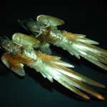 日本 Masatsune Kimura bronze 绶带鸟稚鸡铜雕摆件（对） - Image 9
