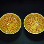 大明弘历款　黄釉红点色斑彩纹碗（对） - Image 15