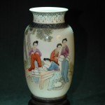 民国 大清乾隆款 粉彩四美图蛋壳瓷瓶 - Image 12