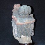 北魏北齐 彩绘木雕佛头 - Image 9