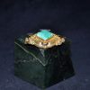 明 镶宝 翡翠 金饰胸针
