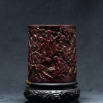 明 雕十八罗汉竹笔筒 - Image 27