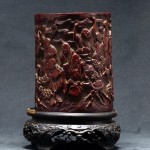 明 雕十八罗汉竹笔筒 - Image 25