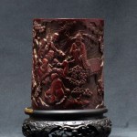 明 雕十八罗汉竹笔筒 - Image 19