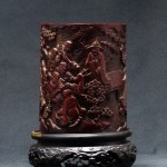 明 雕十八罗汉竹笔筒 - Image 18