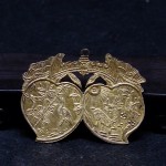 鹿鹤纹寿字多子金锁牌 - Image 9