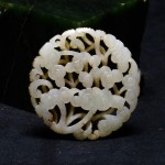 明 玉镂雕雕灵芝如意 和田白玉牌 - Image 2