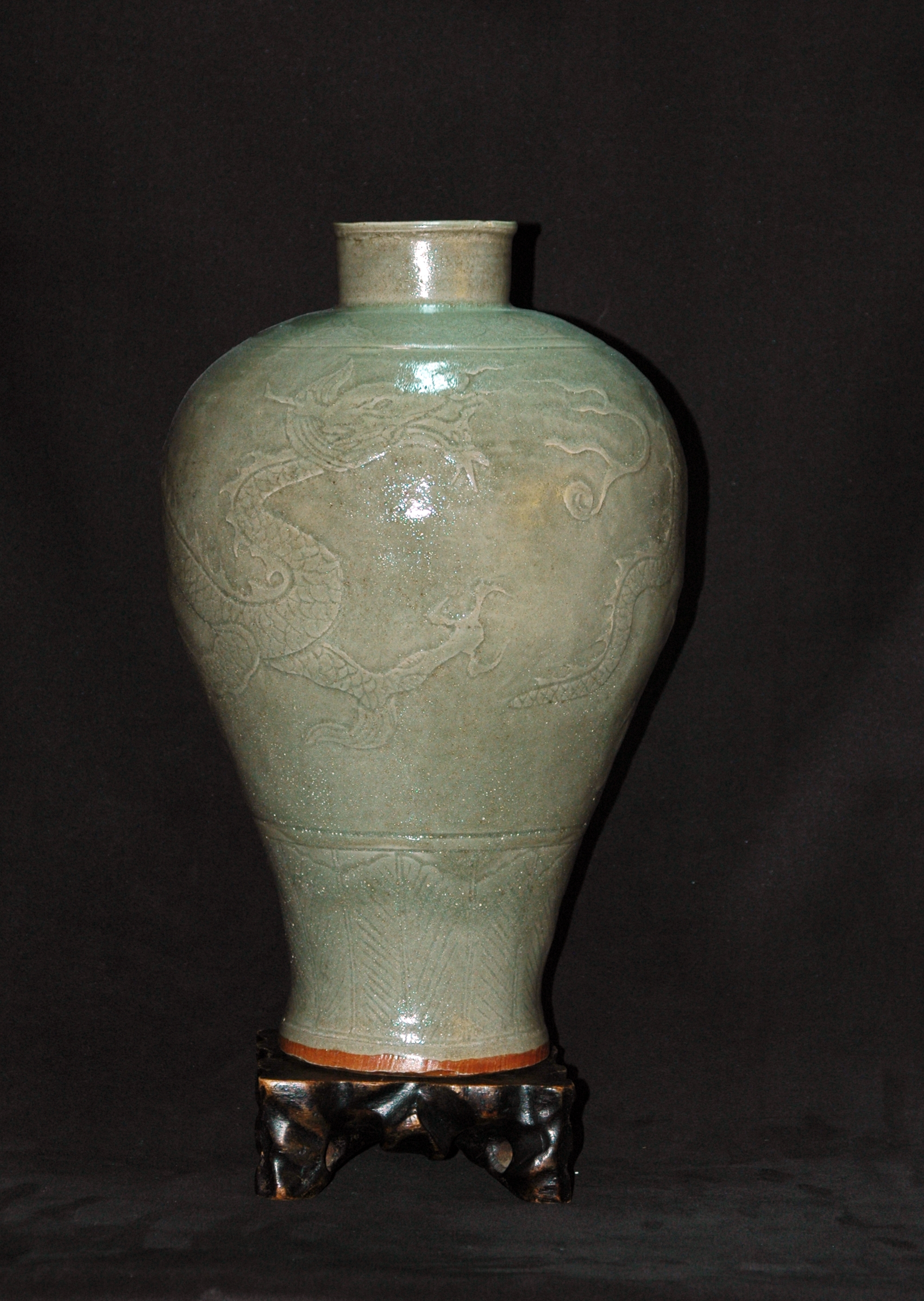 中国古美術 清時代龍泉窯琮式瓶 共箱 B5-1 - ホビー・楽器・アート