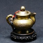 錾龙凤纹竹节银套壶 - Image 8