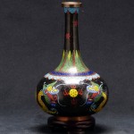景泰蓝双龙戏珠长颈瓶 - Image 14
