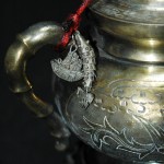 錾龙凤纹竹节银套壶 - Image 44