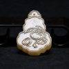 雕 百年大吉石榴如意 葫芦形阳绿翡翠吊坠 - Image 14