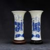 清康熙 画押款 青花荷叶芭蕉教子图花觚 - Image 28