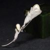 镶珍珠宝石玉兰花银胸针 - Image 22