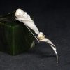 镶珍珠宝石玉兰花银胸针 - Image 21