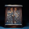 明式 黄花梨錾刻花草纹小面条柜 - Image 21