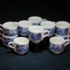 欧洲 青花柳树山水纹茶具 茶杯
