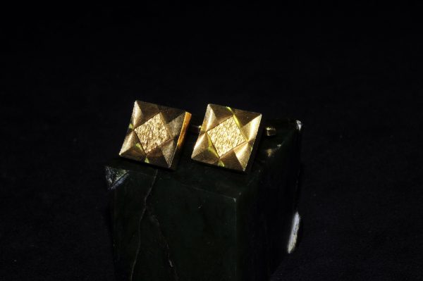 錾金方菱形 衬衫扣 Cufflinks