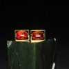 镶琥珀方形铜衬衫扣 Cufflinks - Image 12