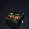 镶琥珀方形铜衬衫扣 Cufflinks - Image 10