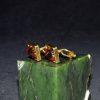 镶琥珀方形铜衬衫扣 Cufflinks