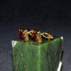 镶琥珀方形铜衬衫扣 Cufflinks - Image 8