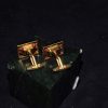 镶琥珀方形铜衬衫扣 Cufflinks