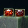 镶琥珀方形铜衬衫扣 Cufflinks