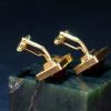 镶琥珀方形铜衬衫扣 Cufflinks - Image 14