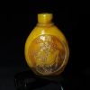 清 牧牛垂钓图蜜蜡 金包蜜 鼻烟壶