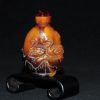 清 刻水鸟纹 琥珀蜜蜡 鼻烟壶